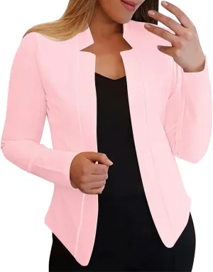 Collarless Blazer Jackets for Women Tweed for Women Cardigan Long Sleeve Prtite Plaid Top Baggy With Pockets Tops