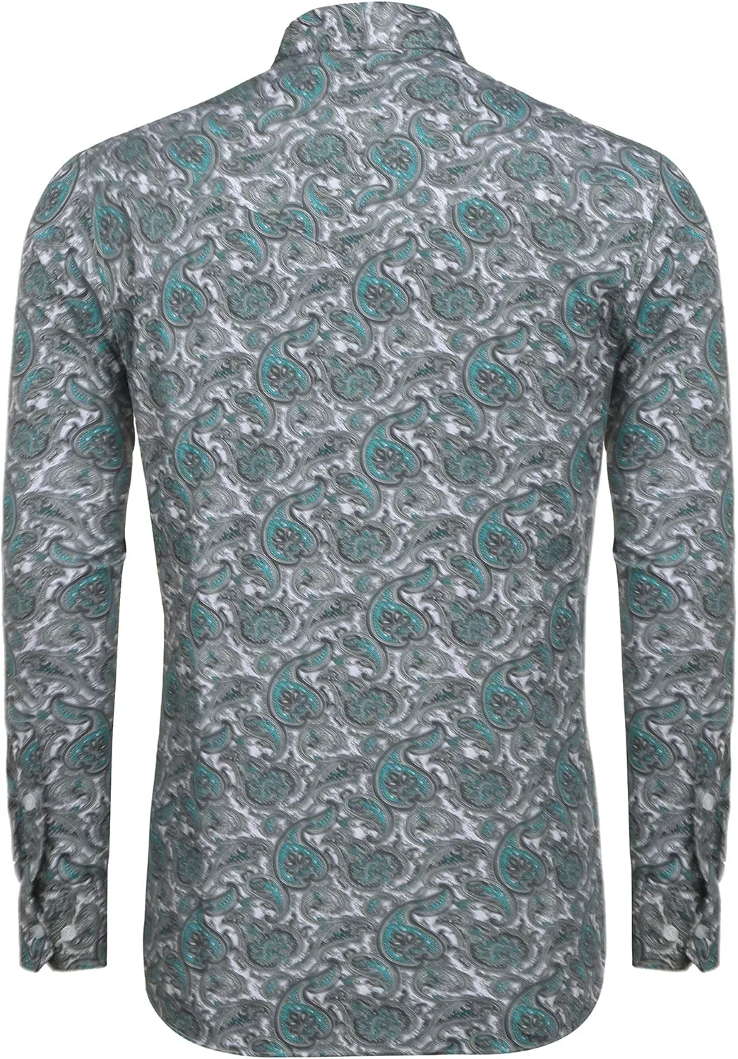 COOFANDY Mens Paisley Printed Shirts Casual Long Sleeve Button Down Shirts Floral Dress Shirt with Pockets