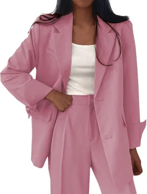 Cropped Suit Jacket Women Tweed Women Blazers Long Sleeve Causal Winter Coat Loose Fit With Pockets Blazers