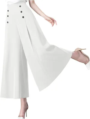 Culottes for Women Summer Dress Pants 2024 Work High Waist Business Casual Wide Leg Long Palazzo Pants Regular Size
