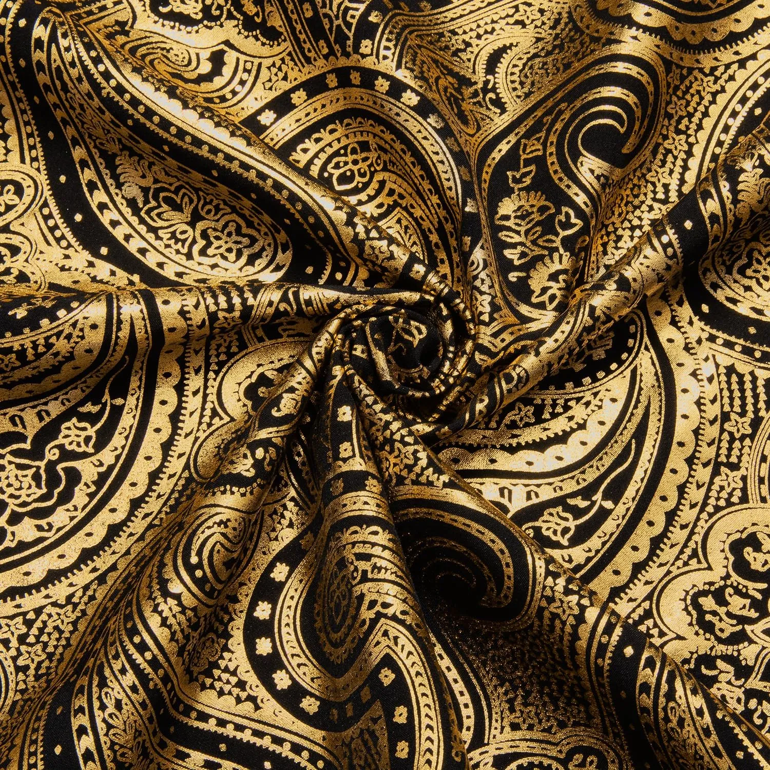 DiBanGu Men's Shiny Dress Shirt Luxury Paisley Printed Shirt Long Sleeve Button Down Shirts for Party Prom