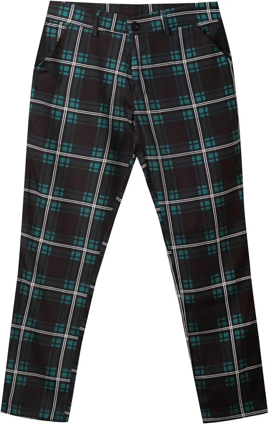 Dress Pants for Men, Men's Fashion Stretch Dress Pants Slim Fit Plaid Skinny Suit Pants Casual Business Golf Dress Pants