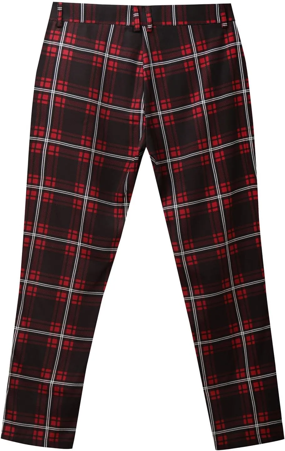 Dress Pants for Men, Men's Fashion Stretch Dress Pants Slim Fit Plaid Skinny Suit Pants Casual Business Golf Dress Pants