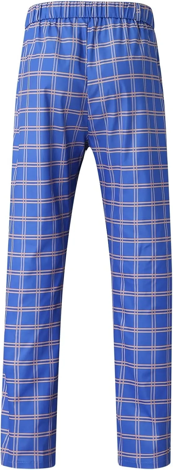 Dress Pants for Men, Men's Fashion Stretch Dress Pants Slim Fit Plaid Skinny Suit Pants Casual Business Golf Dress Pants