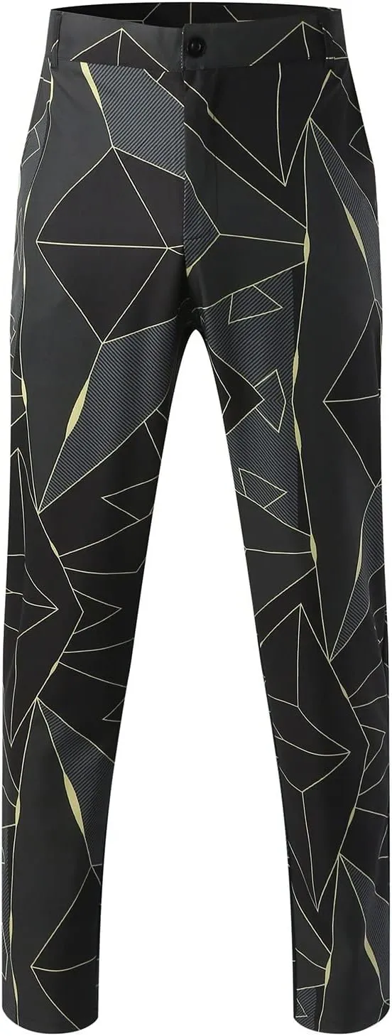 Dress Pants for Men, Men's Fashion Stretch Dress Pants Slim Fit Plaid Skinny Suit Pants Casual Business Golf Dress Pants