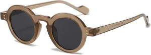 Fashion Round Sunglasses for Women Small Frame Luxury Vintage Rivets