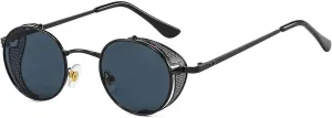Fashion Steampunk Vintage Metal Round Sunglasses for Women Small Uv400 Classic