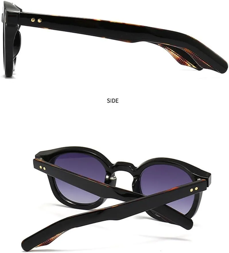 Fashion Women Round Sunglasses Retro Rivets Men Shades UV400