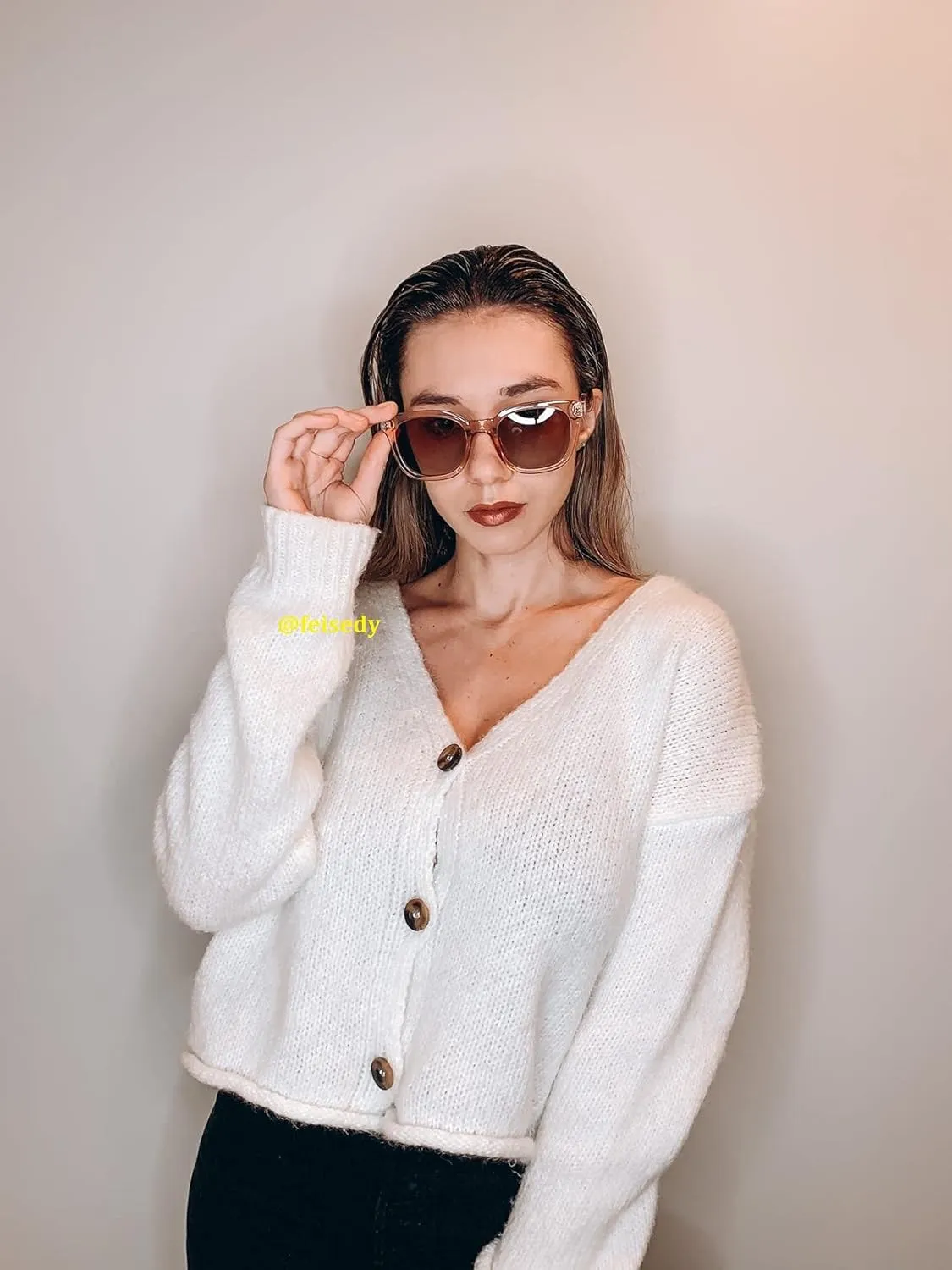FEISEDY Square Polarized Sunglasses Women Men Retro Trendy Shades UV400 Lenses B2624