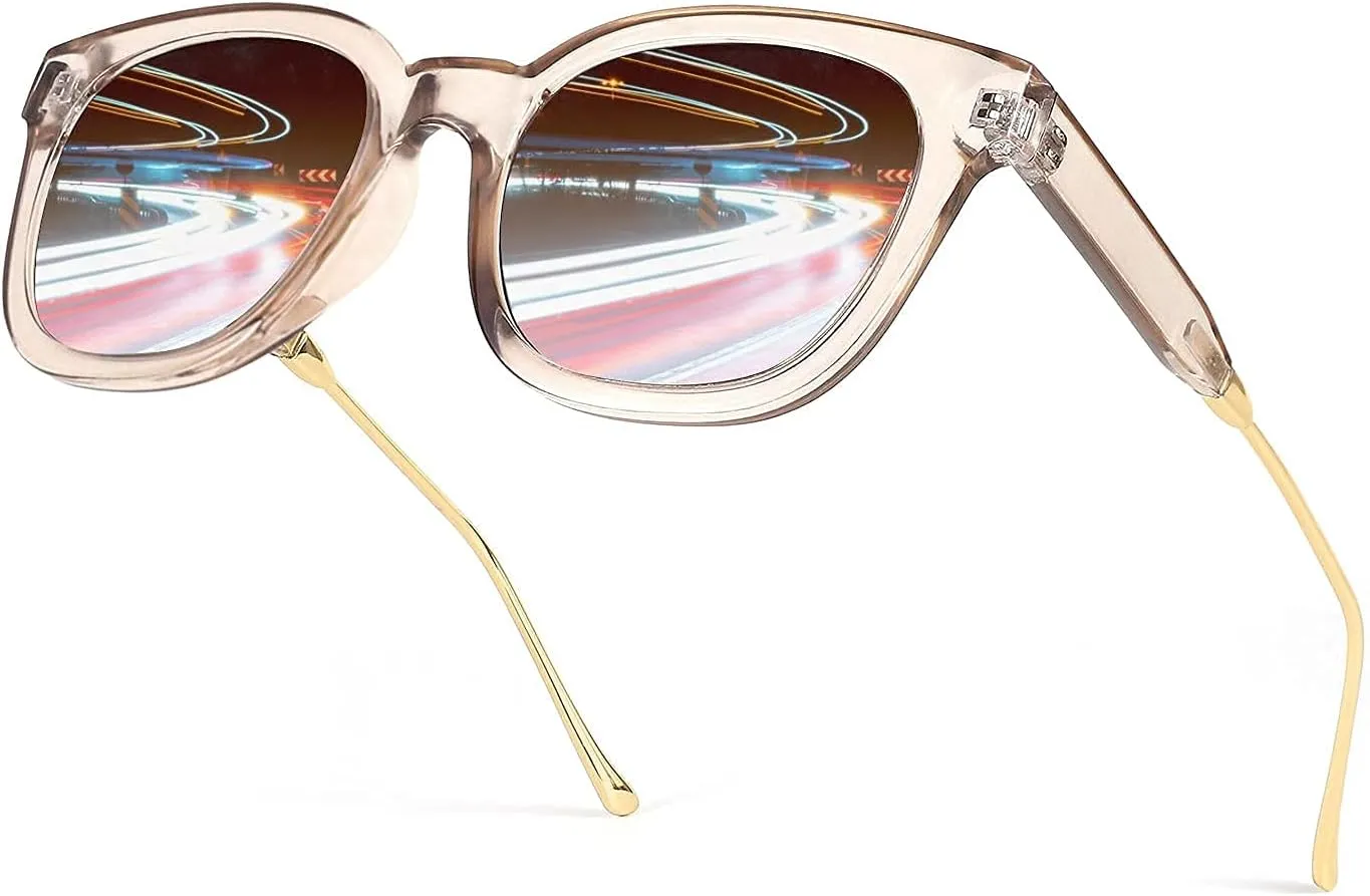 FEISEDY Square Polarized Sunglasses Women Men Retro Trendy Shades UV400 Lenses B2624
