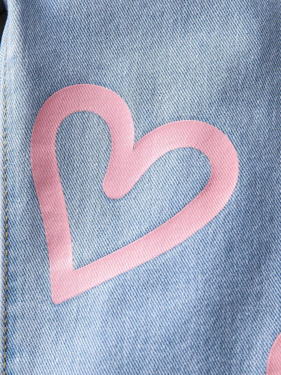 Floerns Girl's Floral Pattern Kids Jeans Elastic Waist Wide Leg Denim Pants