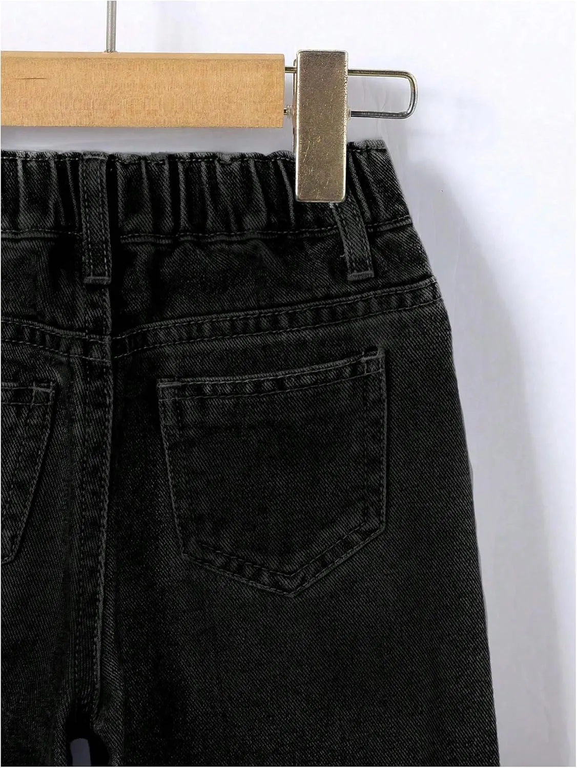 Floerns Girl's Floral Pattern Kids Jeans Elastic Waist Wide Leg Denim Pants