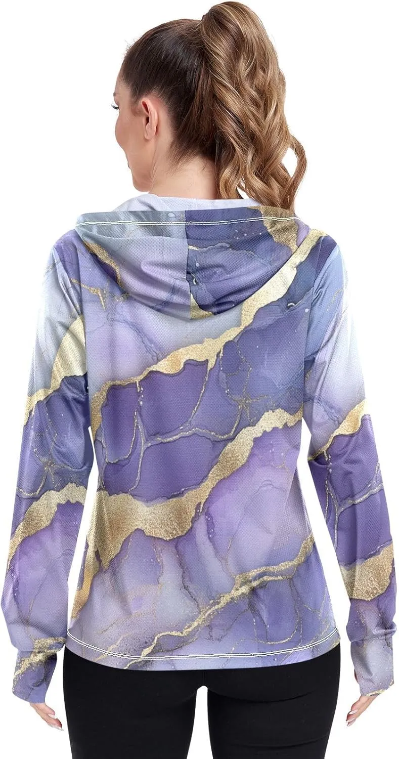 Full Zip Hoodie Quick Dry Workout Shirts UPF 50  Protection Athletic Jacket Hiking Outdoor