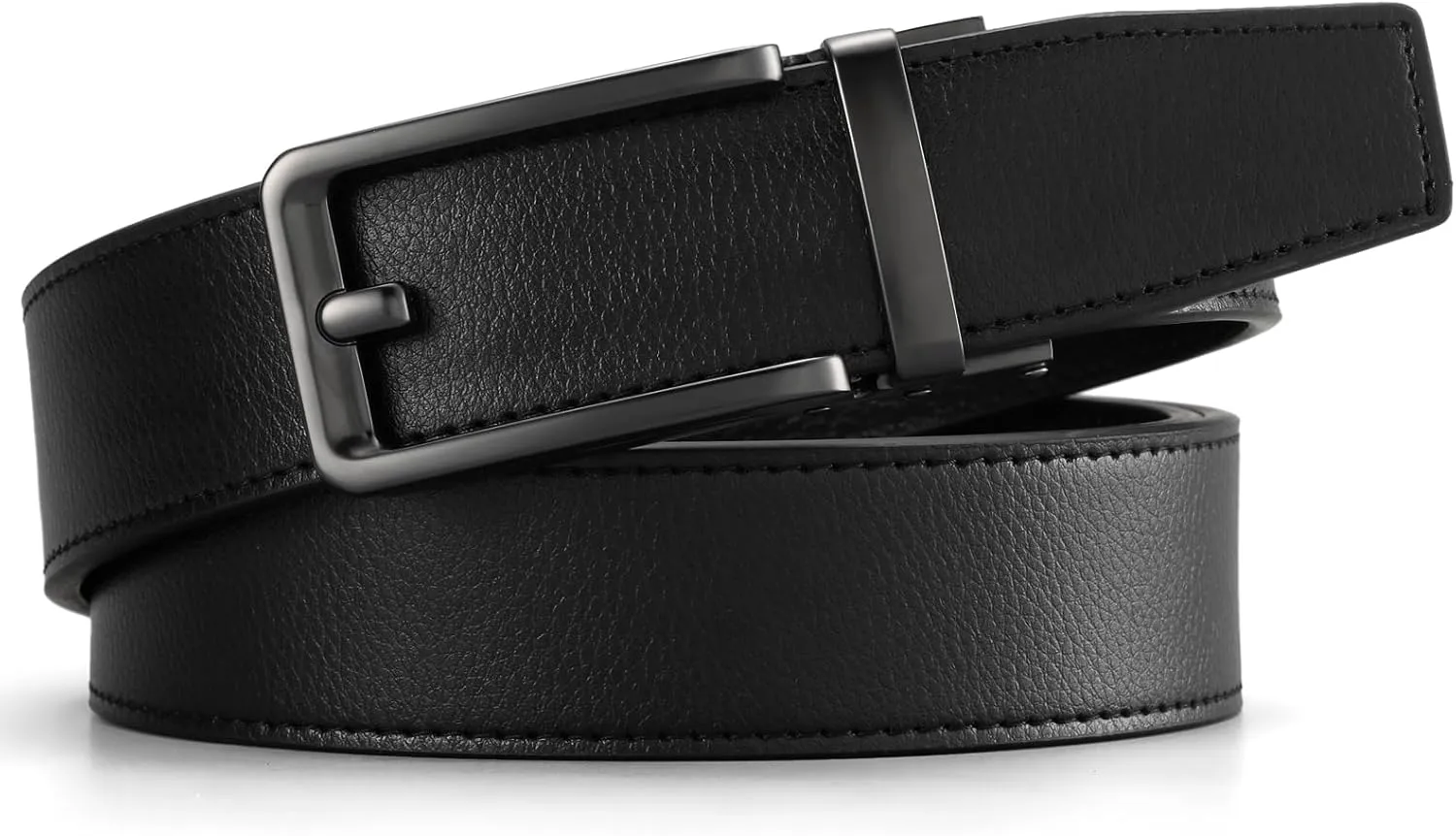 GOIACII Men's Leather Belt Ratchet Slide Buckle Customizable Fit Waistline with Gift Box
