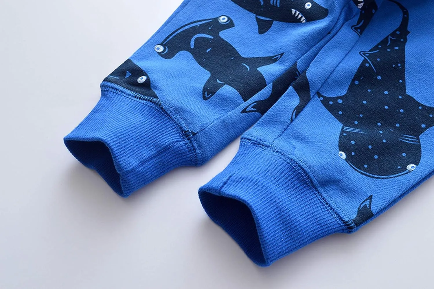 HUAER& Boys Cartoon Print Dinosaur Monkey Pattern Cotton Pants Drawstring Elastic Sweatpants
