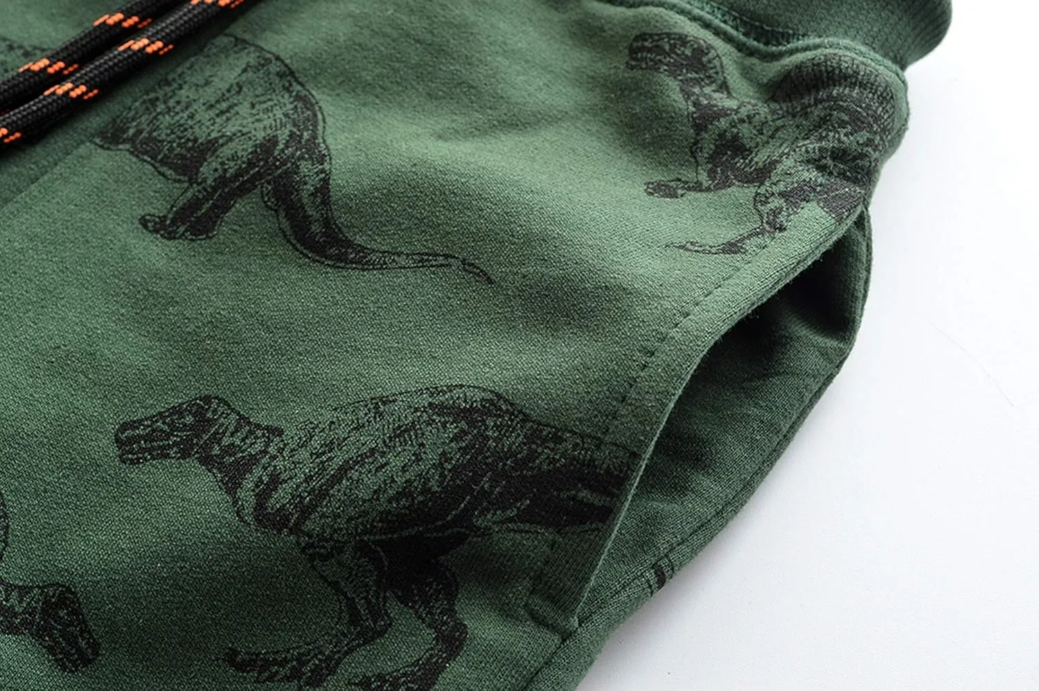 HUAER& Boys Cartoon Print Dinosaur Monkey Pattern Cotton Pants Drawstring Elastic Sweatpants