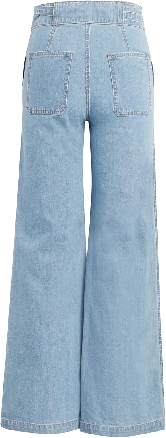 HUDSON Women's Tie Waist Wide Leg Trouser