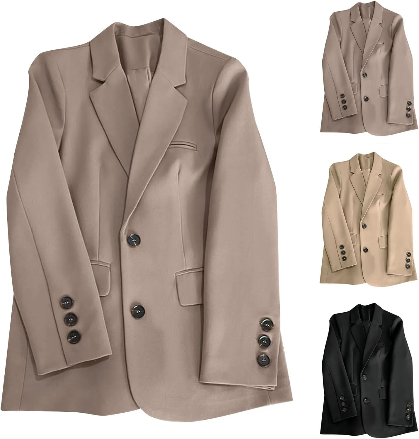 Jackets for Women Trendy Plus Size Lightweinght Blazer Lapel Open Front Cardigan Work Office Suits Coats 2024