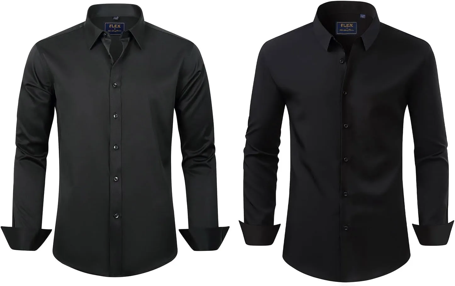 J.VER Men's Dress Shirts Solid Stretch Long Sleeve Formal Shirt Business Casual Button Down Shirts