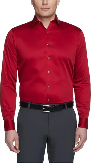 Kenneth Cole Men's Dress Shirt Regular Fit Stretch Collar Non Iron Solid