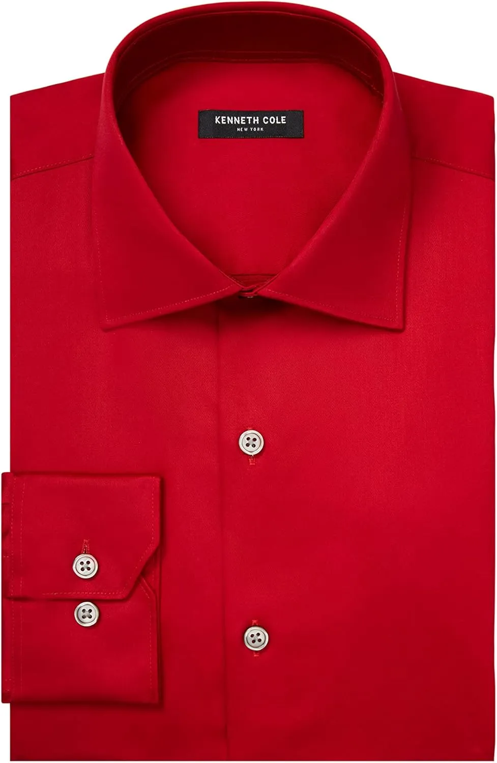 Kenneth Cole Men's Dress Shirt Regular Fit Stretch Collar Non Iron Solid