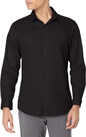 Kenneth Cole Men's Dress Shirt Slim Fit Stretch Collar Non Iron Solid