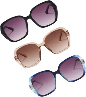 KESYOO 3pcs Cycling Sunglasses Vintage Sun Glasses Frameless Trendy Sunglasses Composite Frame Eyewear Glasses for Men Mens Round Sunglasses Eye Shades Polarized Man Resin Frame Glasses