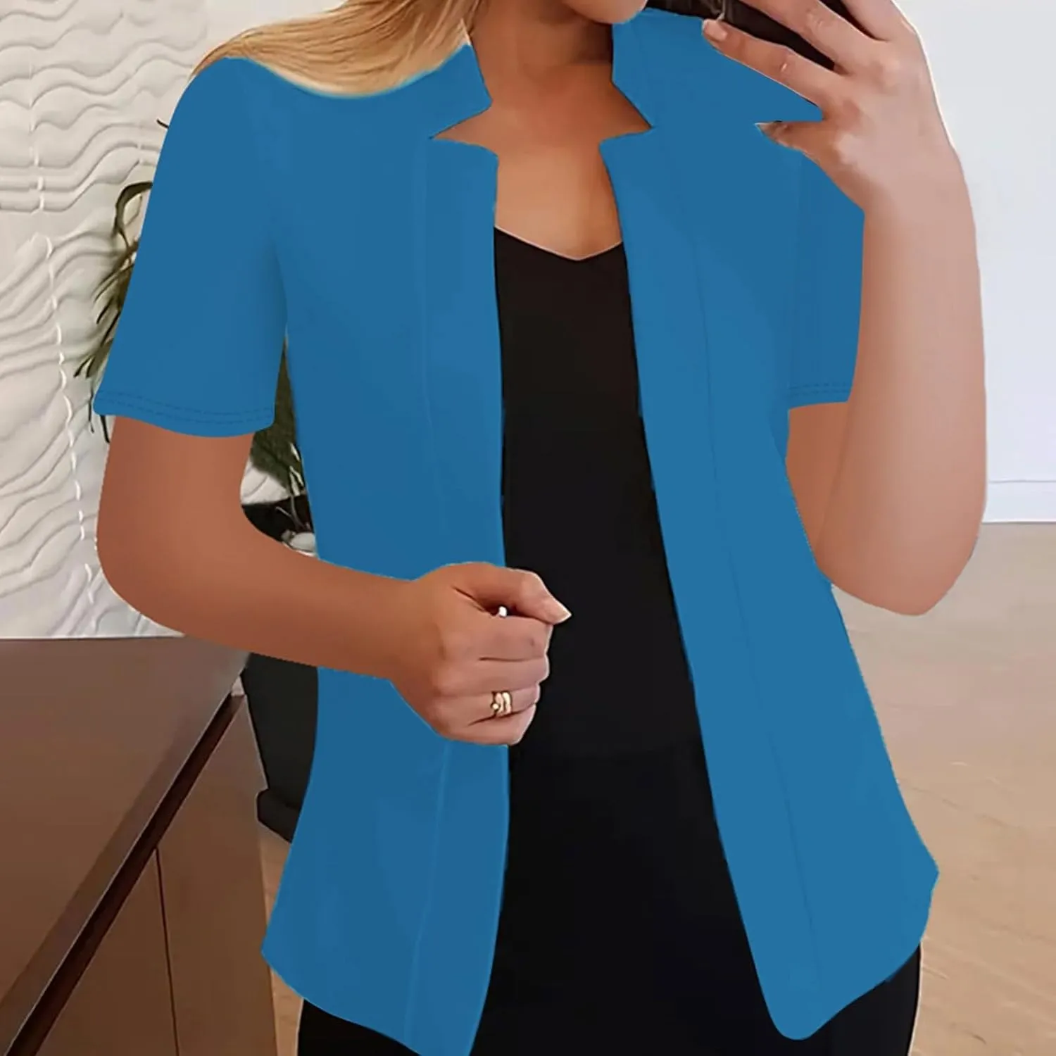 Ladies Blazers To Wear With Jeans Business for Women Top Cropped Prtite Plaid Jacket Loose With Pockets Top