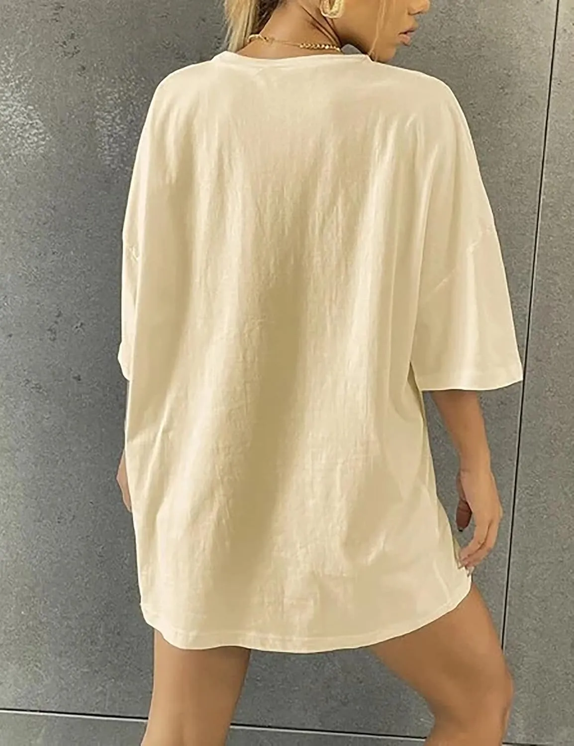 Lauweion Women’s Skull Print Drop Shoulder Tee Oversized Graphic T-Shirt Teen Girls Baggy Trendy Funny Shirt
