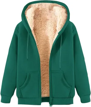 lcziwo Mens Fleece Hoodies Sherpa Lined Jacket Zip up Warm Hooded Sweatshirt Thick Thermal Windproof Winter Coats Outwear