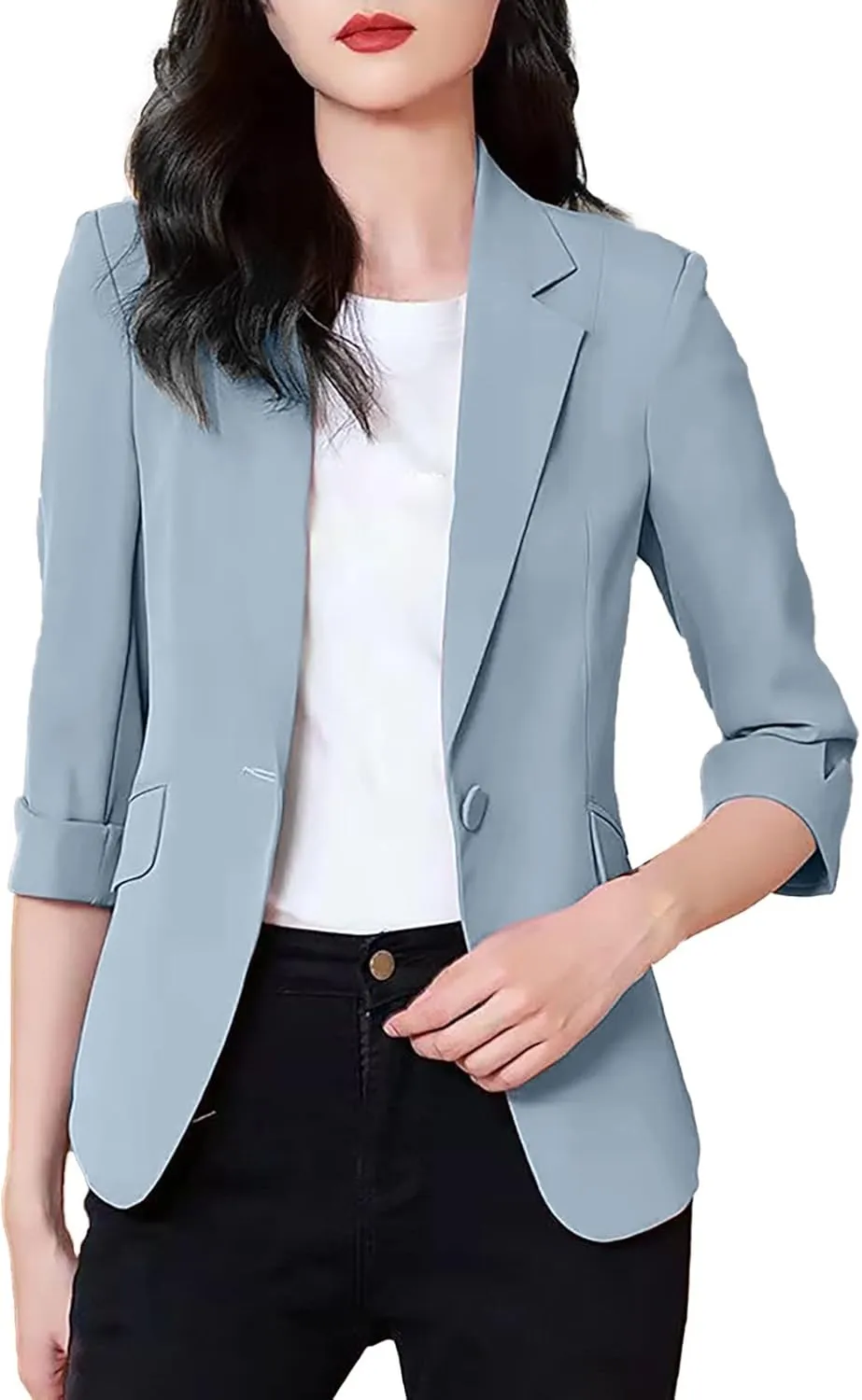 Lightweight Blazer for Women Office for Women Jacket Long Sleeve Work Fancy Top Loose Fit With Pockets Suit
