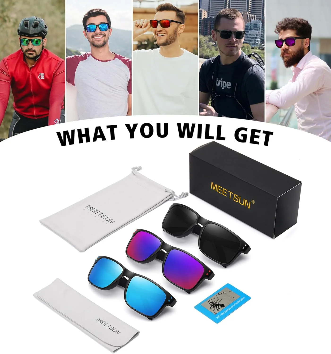 MEETSUN Polarized Sunglasses for Men Women Sports Driving Fishing Glasses UV400 Protection