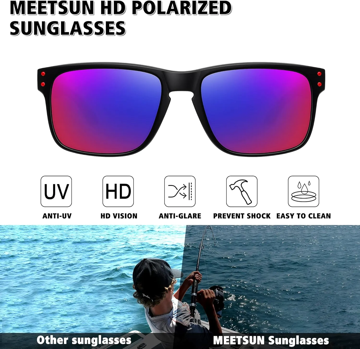 MEETSUN Polarized Sunglasses for Men Women Sports Driving Fishing Glasses UV400 Protection