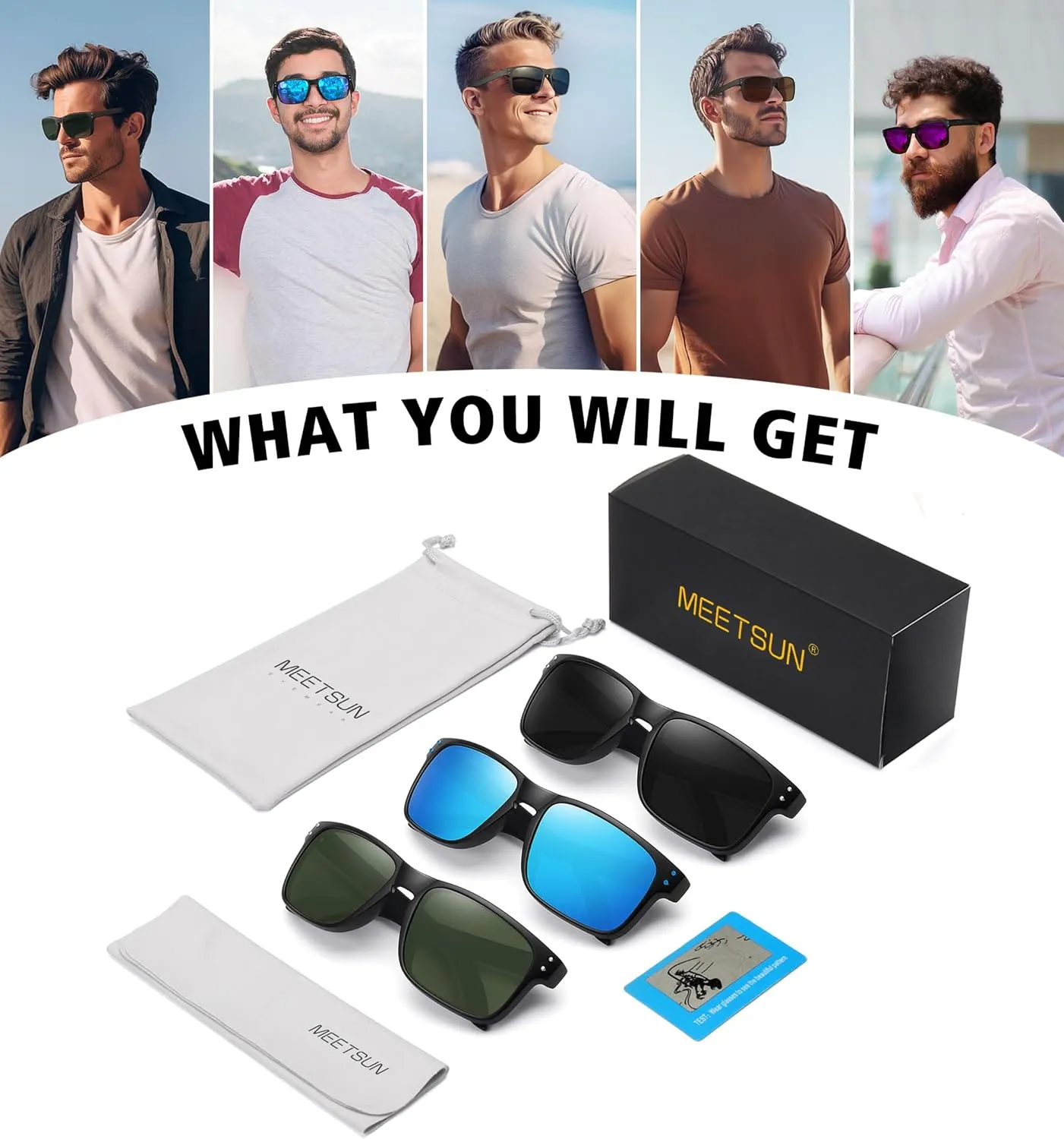 MEETSUN Polarized Sunglasses for Men Women Sports Driving Fishing Glasses UV400 Protection