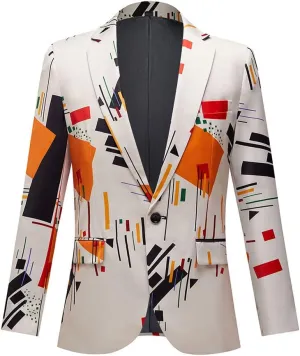 Men Fashion Print Slim Fit Blazer Suit Jacket for Party,Wedding,Banquet,Prom