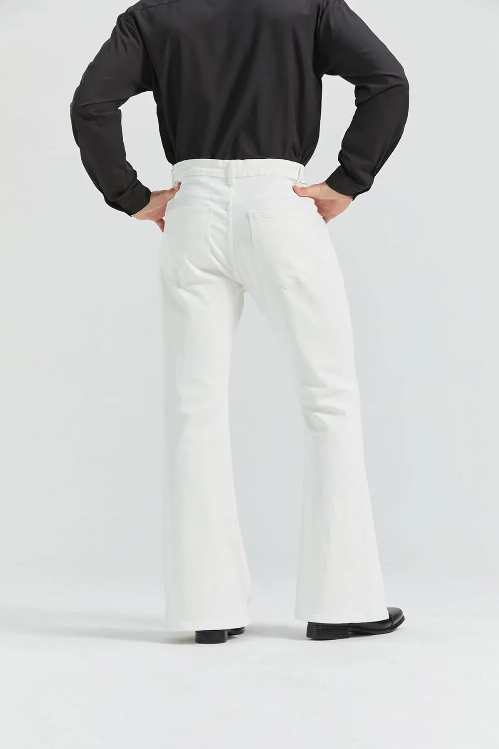 Men's 60s 70s Bell Bottom Jeans Pants Disco Denim Vintage Stretch Classic Comfort Flared Flares Outfits