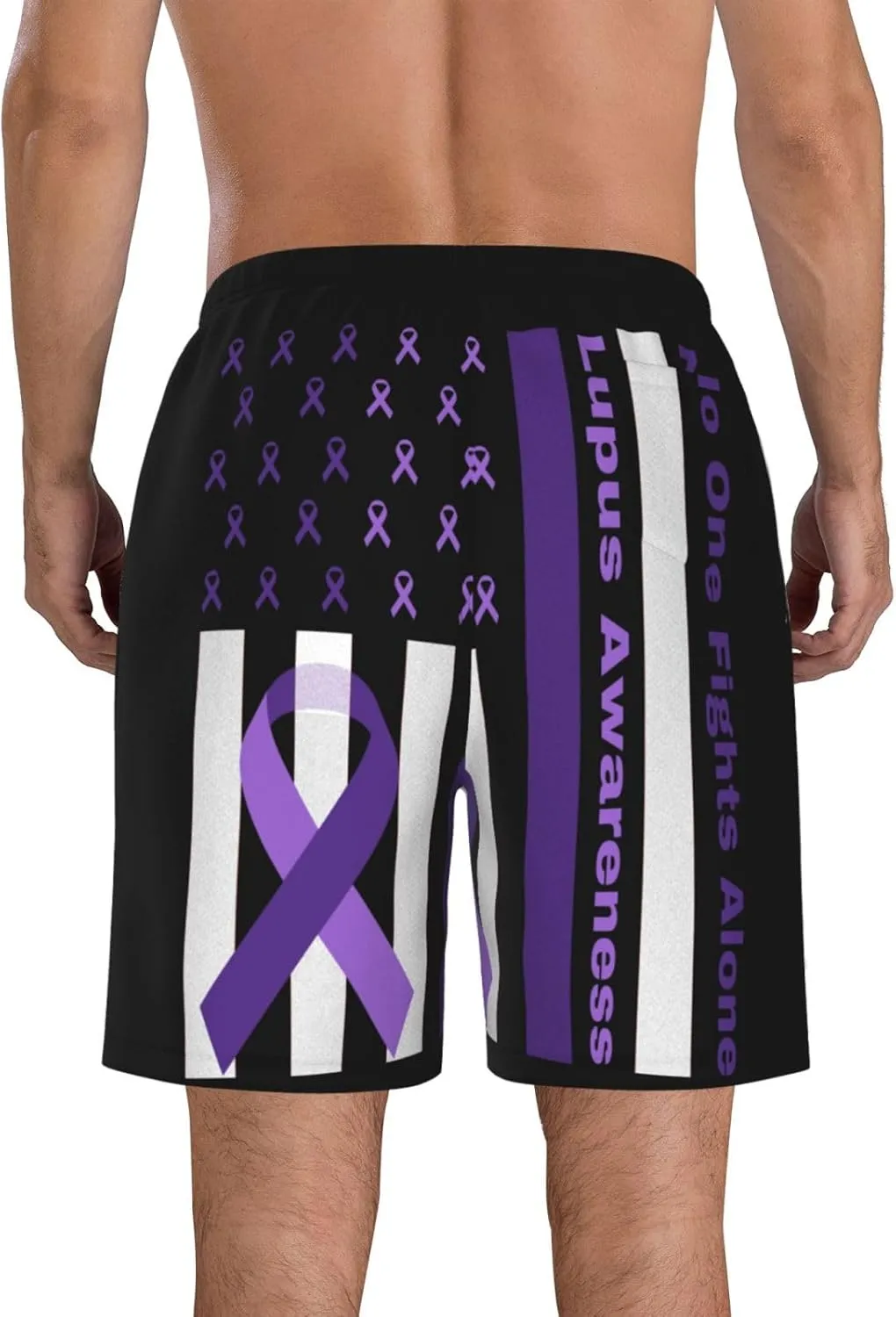 Men's Beach Shorts Drawstring Quick Dry Running Shorts Comfortable Loose Gym Shorts Swimsuit Pants with Pockets