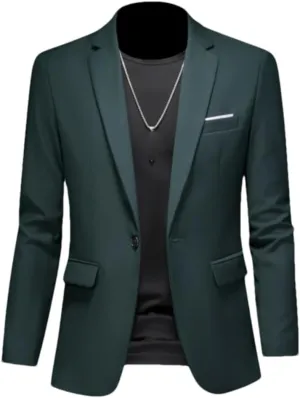 Men's Boutique Fashion Suits Men's Slim Fit Dating Wedding Blazers Business Office Suits Casual Solid Color Blazers