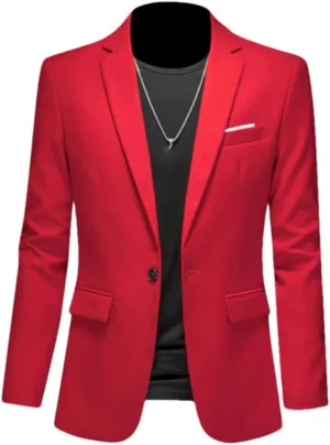 Men's Boutique Fashion Suits Men's Slim Fit Dating Wedding Blazers Business Office Suits Casual Solid Color Blazers