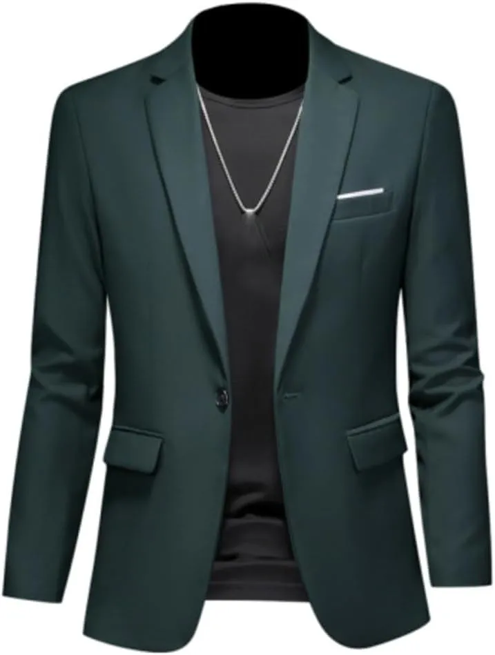 Men's Boutique Fashion Suits Men's Slim Fit Dating Wedding Blazers Business Office Suits Casual Solid Color Blazers