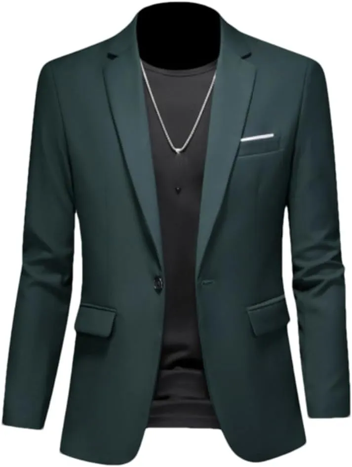 Men's Boutique Fashion Suits Men's Slim Fit Dating Wedding Blazers Business Office Suits Casual Solid Color Blazers