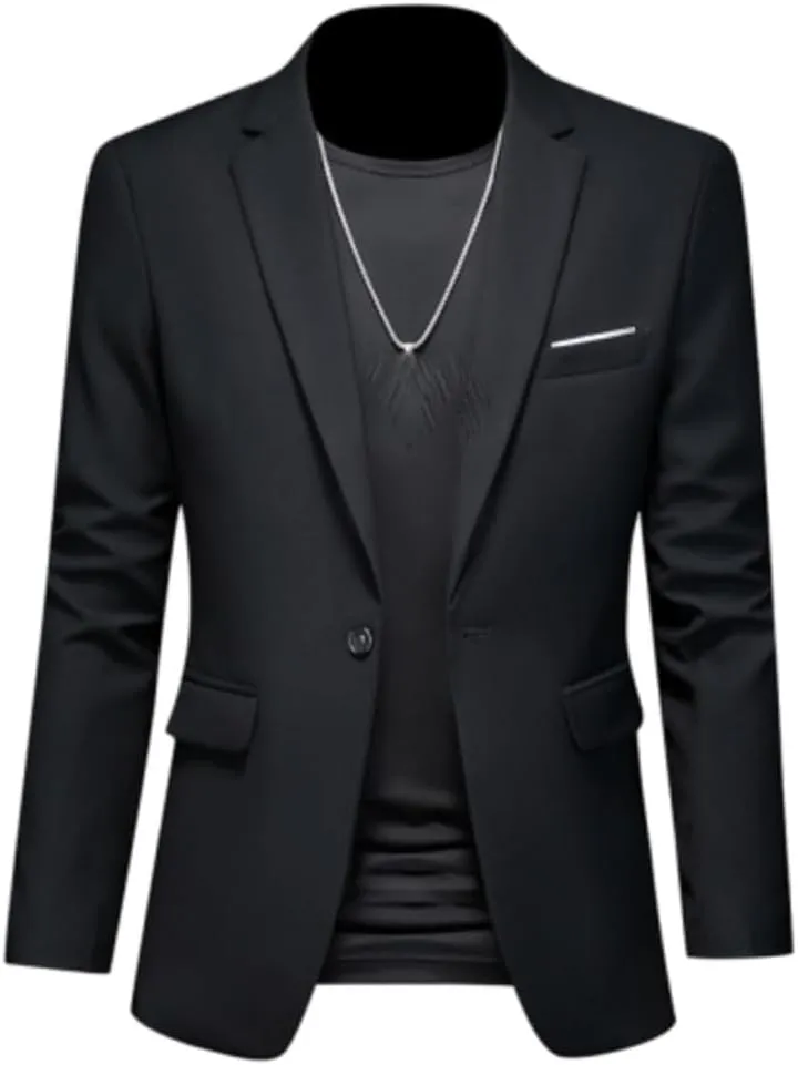 Men's Boutique Fashion Suits Men's Slim Fit Dating Wedding Blazers Business Office Suits Casual Solid Color Blazers