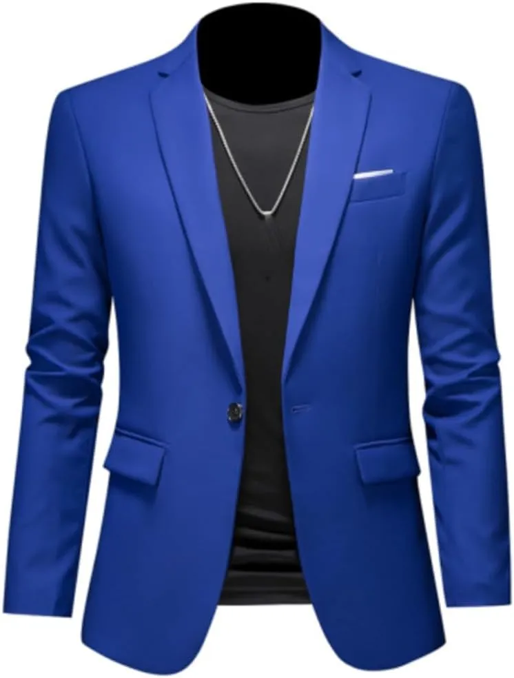 Men's Boutique Fashion Suits Men's Slim Fit Dating Wedding Blazers Business Office Suits Casual Solid Color Blazers