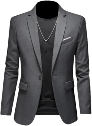 Men's Boutique Fashion Suits Men's Slim Fit Dating Wedding Blazers Business Office Suits Casual Solid Color Blazers