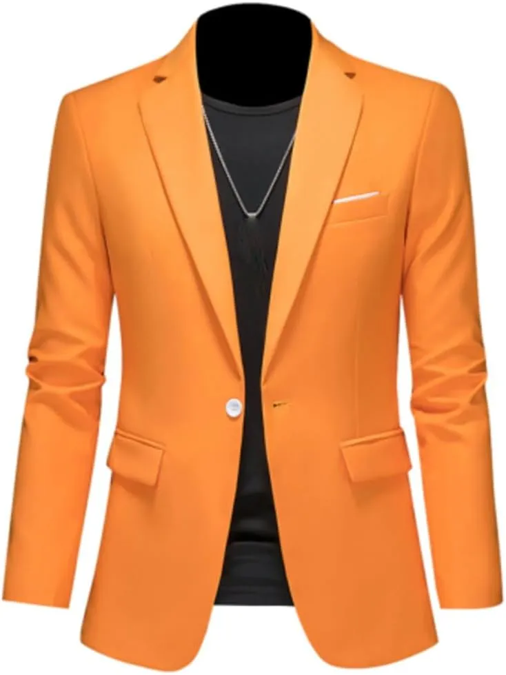 Men's Boutique Fashion Suits Men's Slim Fit Dating Wedding Blazers Business Office Suits Casual Solid Color Blazers
