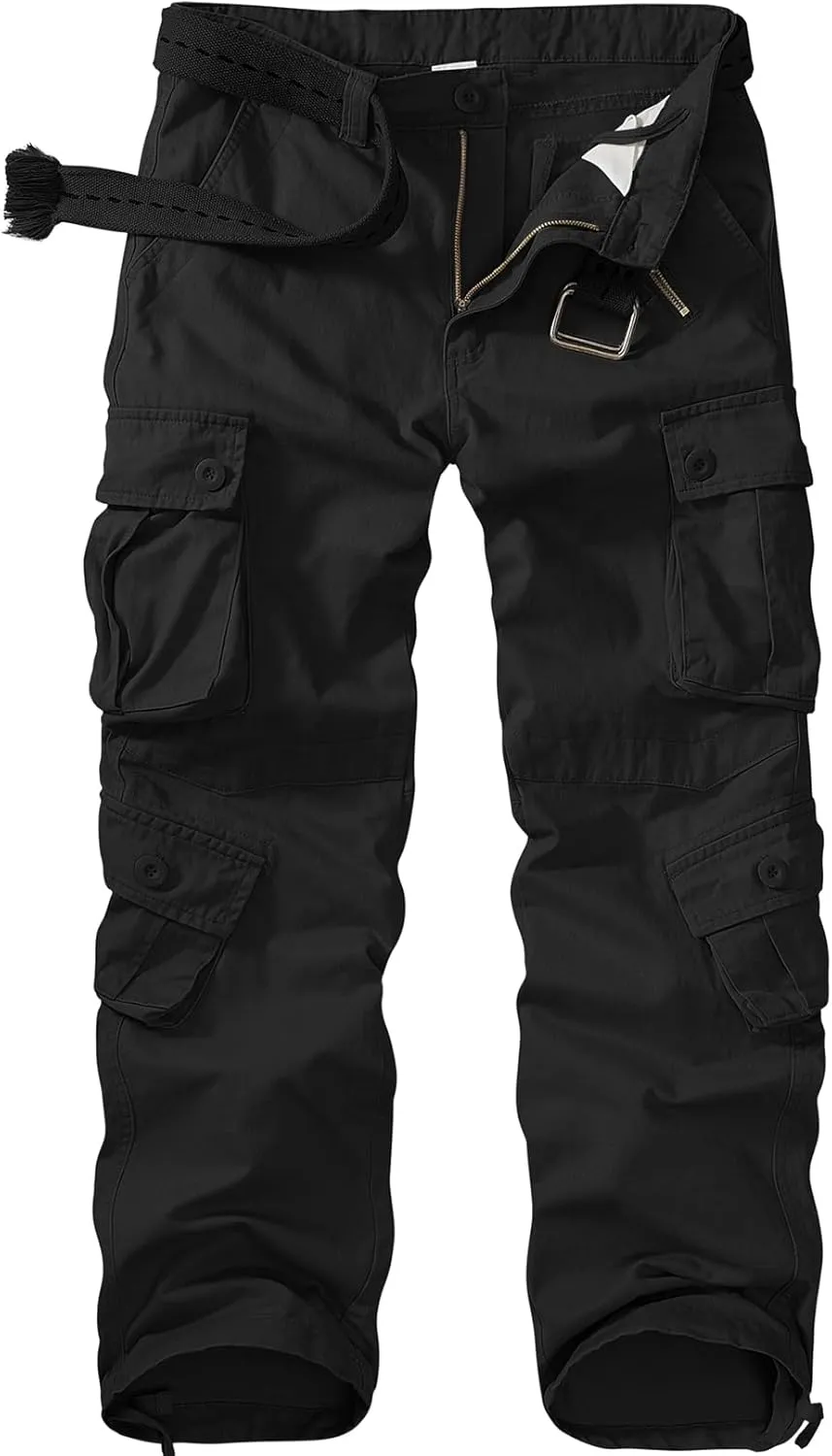 Men's Cargo Pants Casual Tactical Rip Stop Work Cotton Pants 8 Pockets