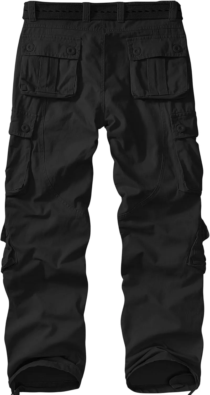 Men's Cargo Pants Casual Tactical Rip Stop Work Cotton Pants 8 Pockets