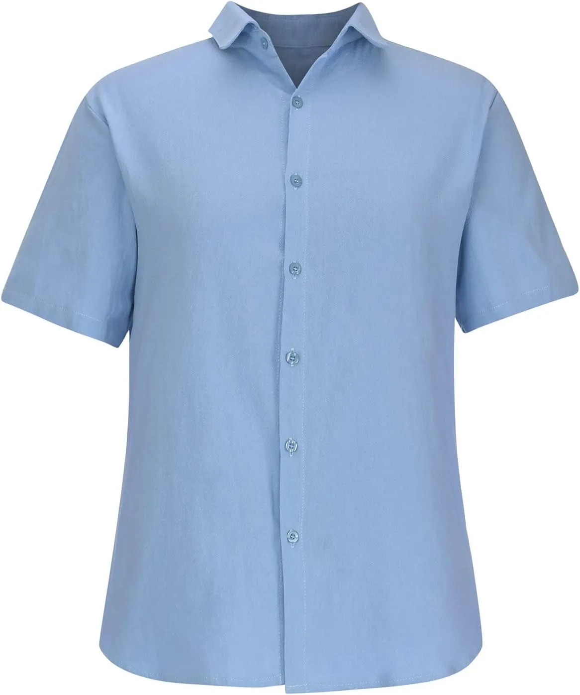 Men's Cotton Linen Button Down Shirts Short Sleeve Summer Beach Shirt Hawaiian Casual Shirt Blouse Business Tops