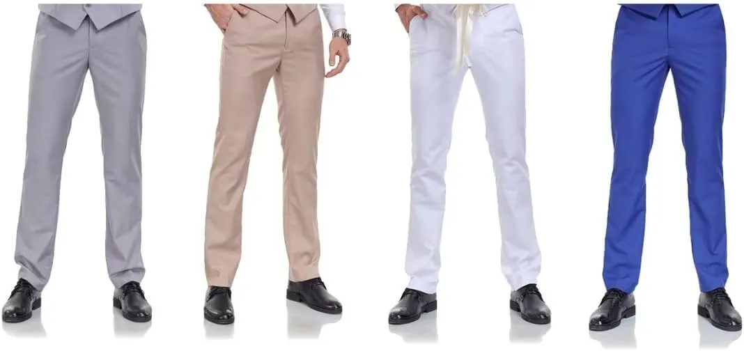 Men's Dress Pants Slim Fit Black Navy Dress Pants Trousers for Men Formal Suit Pants Casual Slacks