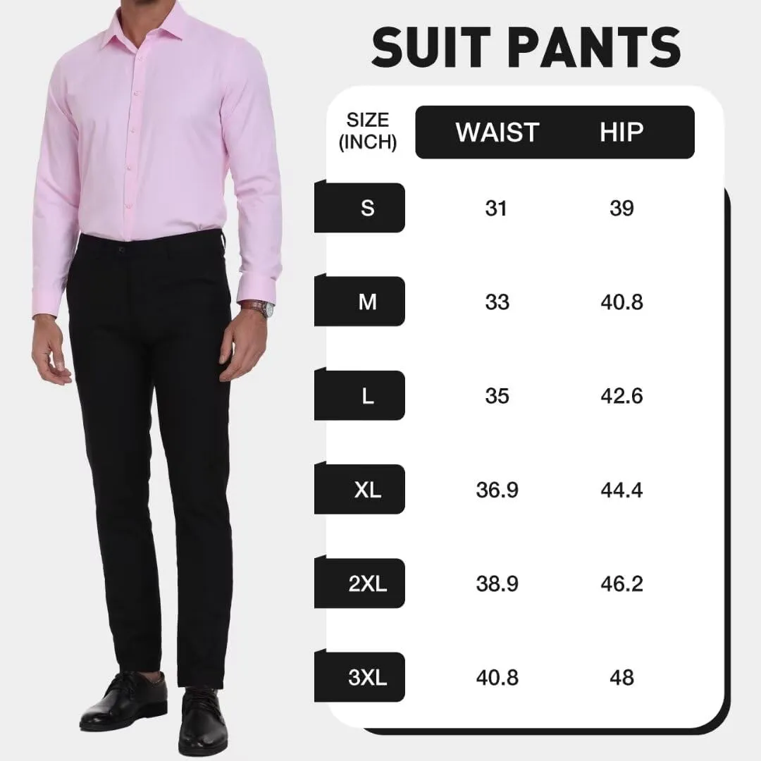 Men's Dress Pants Slim Fit Black Navy Dress Pants Trousers for Men Formal Suit Pants Casual Slacks